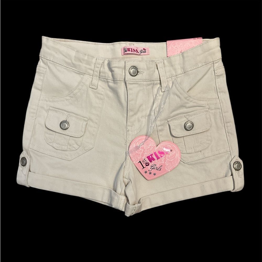 1st Kiss Girls Khaki Cream Shorts size 12 NWT